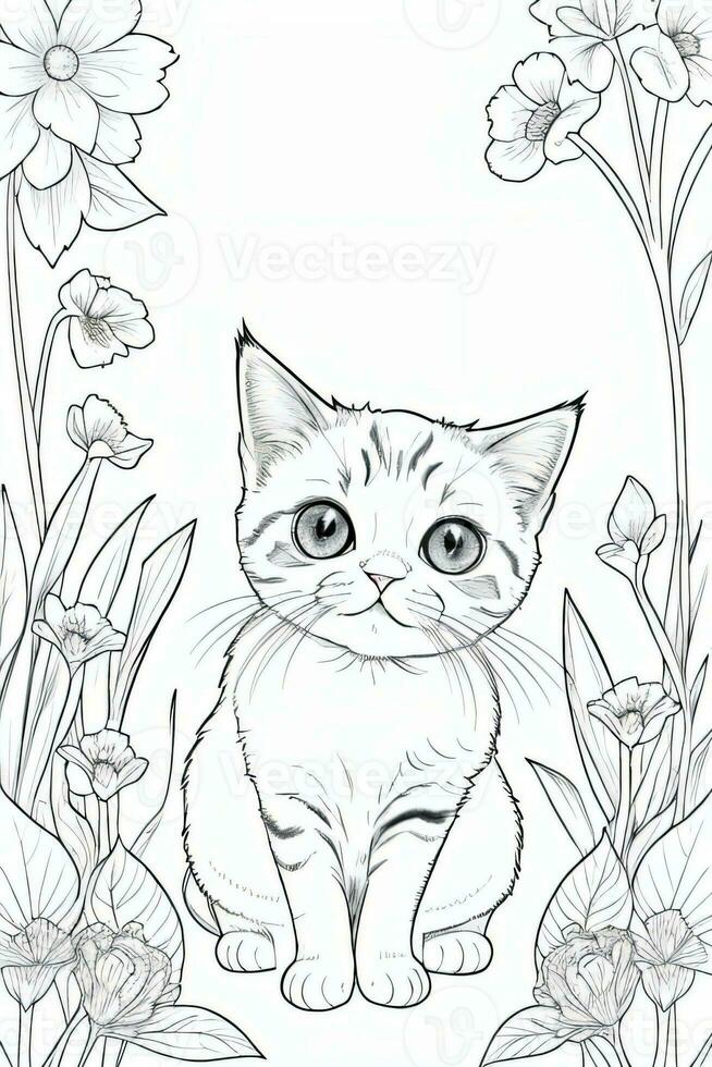 Coloring Page With Animals photo