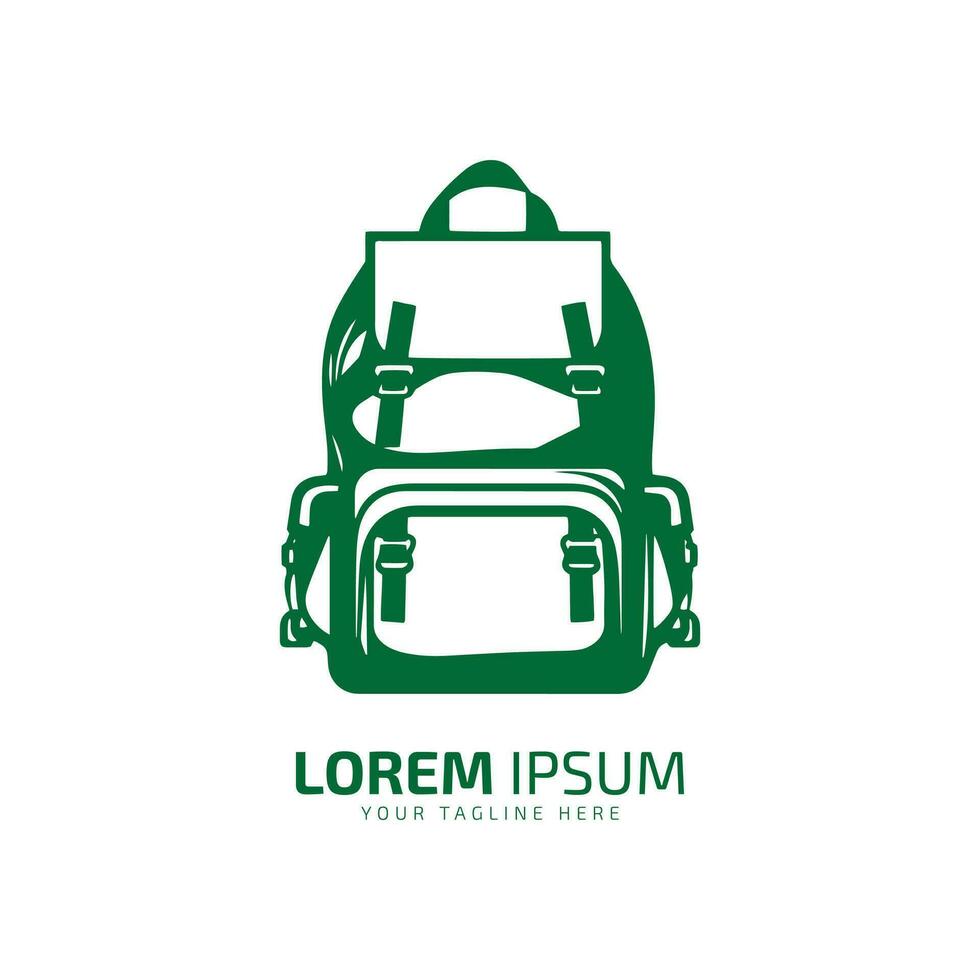 Minimal and abstract logo of bag vector bag icon school bag silhouette isolated template design bag pack