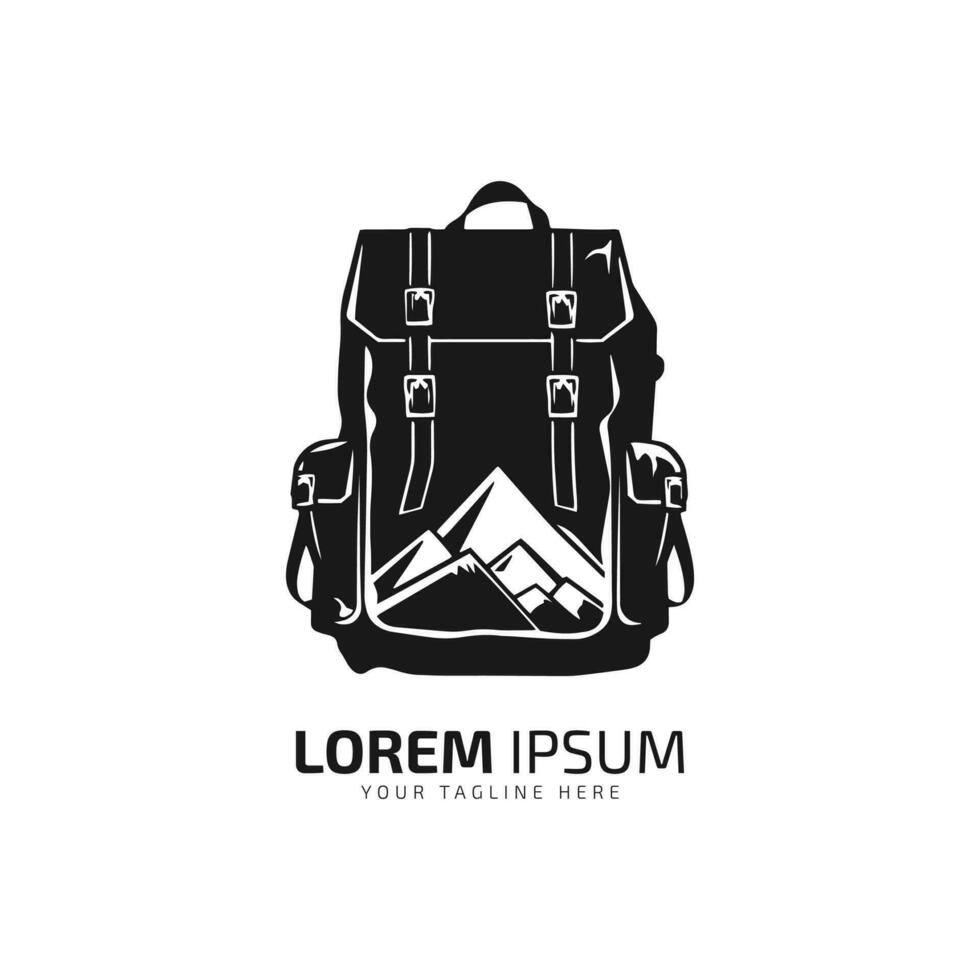 mínimo y resumen logo de bolso vector bolso icono colegio bolso silueta aislado modelo diseño negro bolso