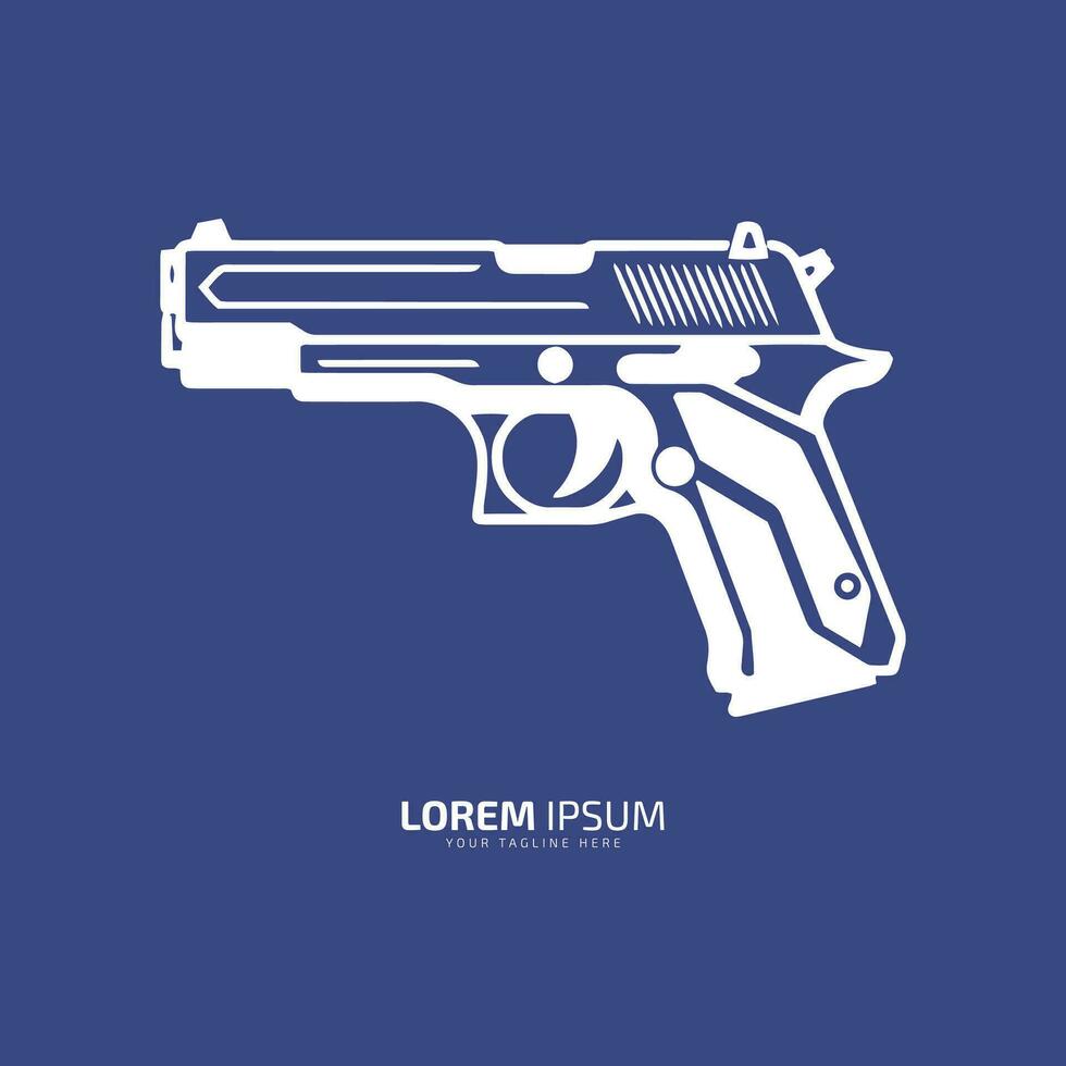 mínimo y resumen logo de pistola vector pistola icono arma silueta diseño