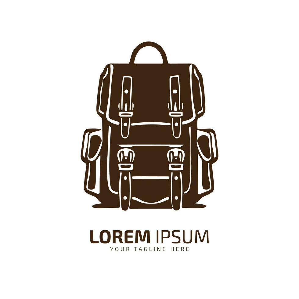 mínimo y resumen logo de bolso vector bolso icono colegio bolso silueta aislado modelo diseño libro bolso