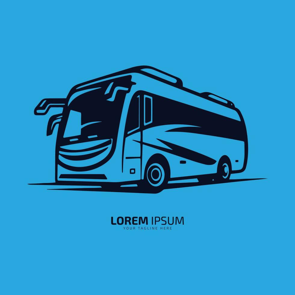 mínimo y resumen logo de autobús vector colegio autobús icono estudiante autobús silueta aislado modelo diseño en azul antecedentes