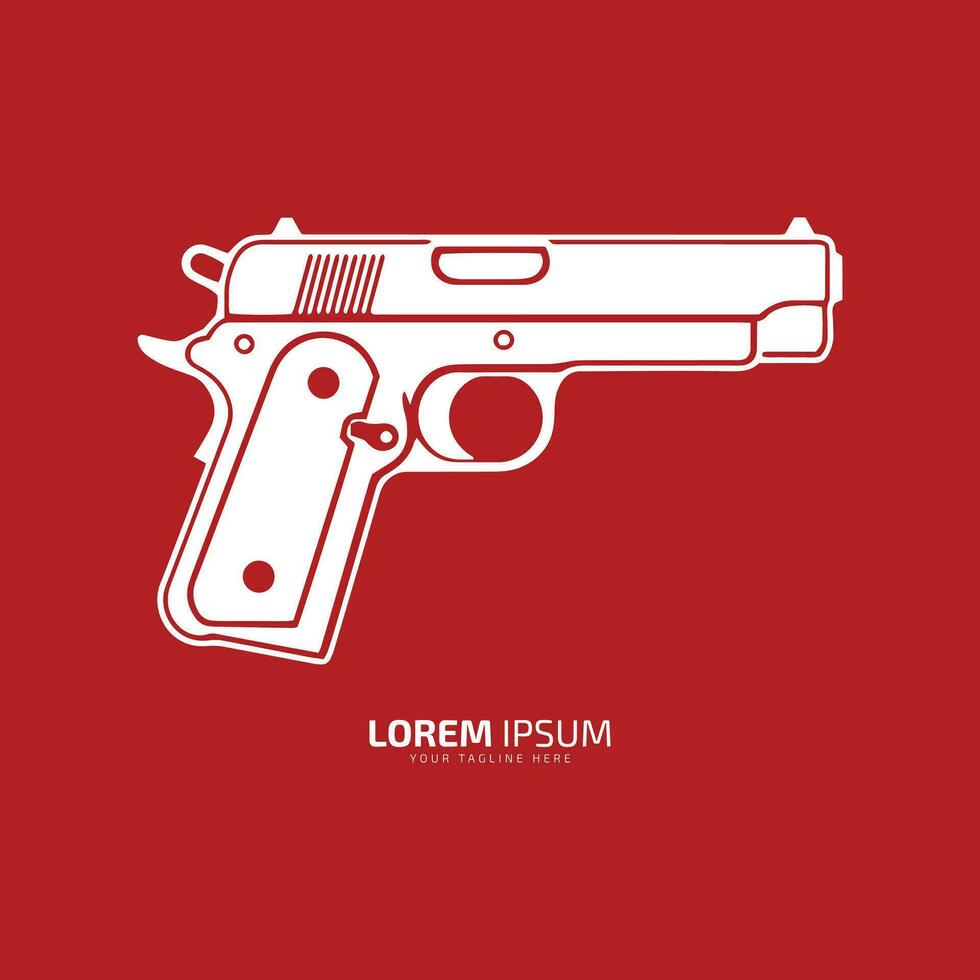 mínimo y resumen logo de pistola vector pistola icono arma silueta modelo diseño