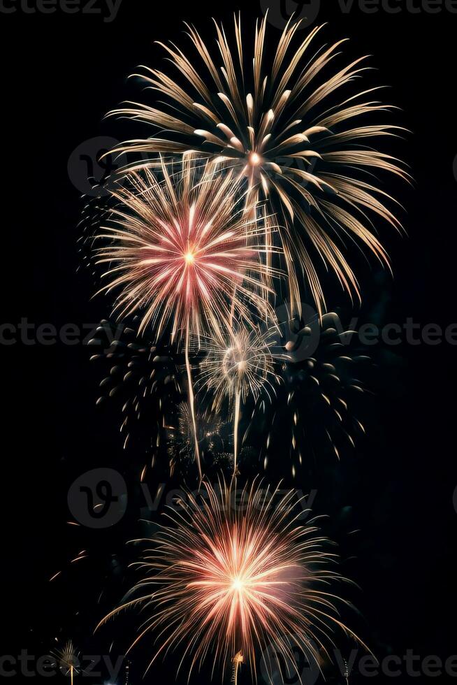 Overlay Layer Footage on Black Background with Fireworks photo