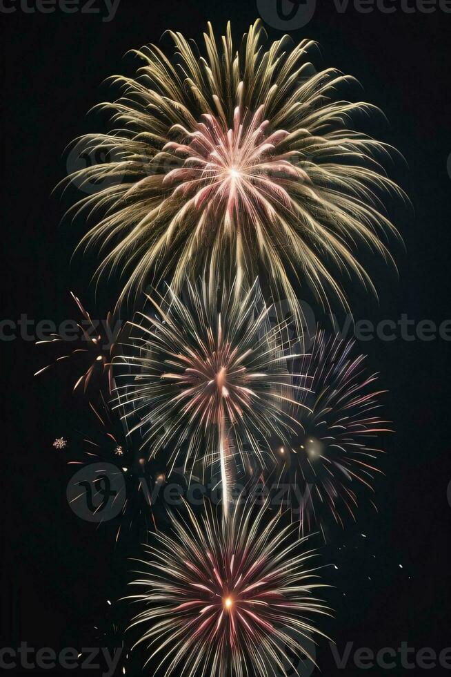 Overlay Layer Footage on Black Background with Fireworks photo