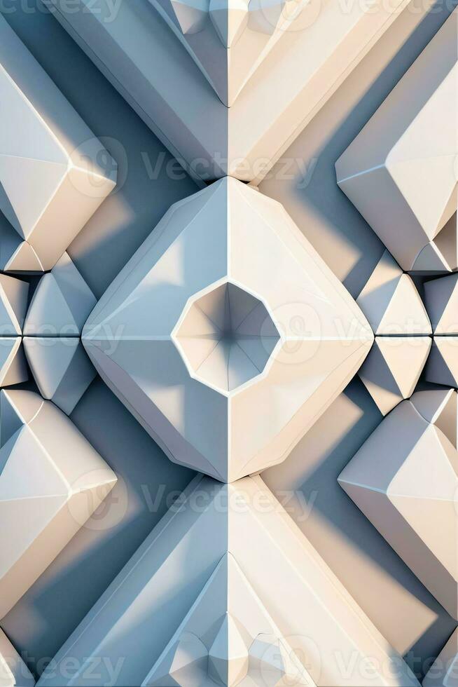 White Geometry Texture 3D Modern Background photo