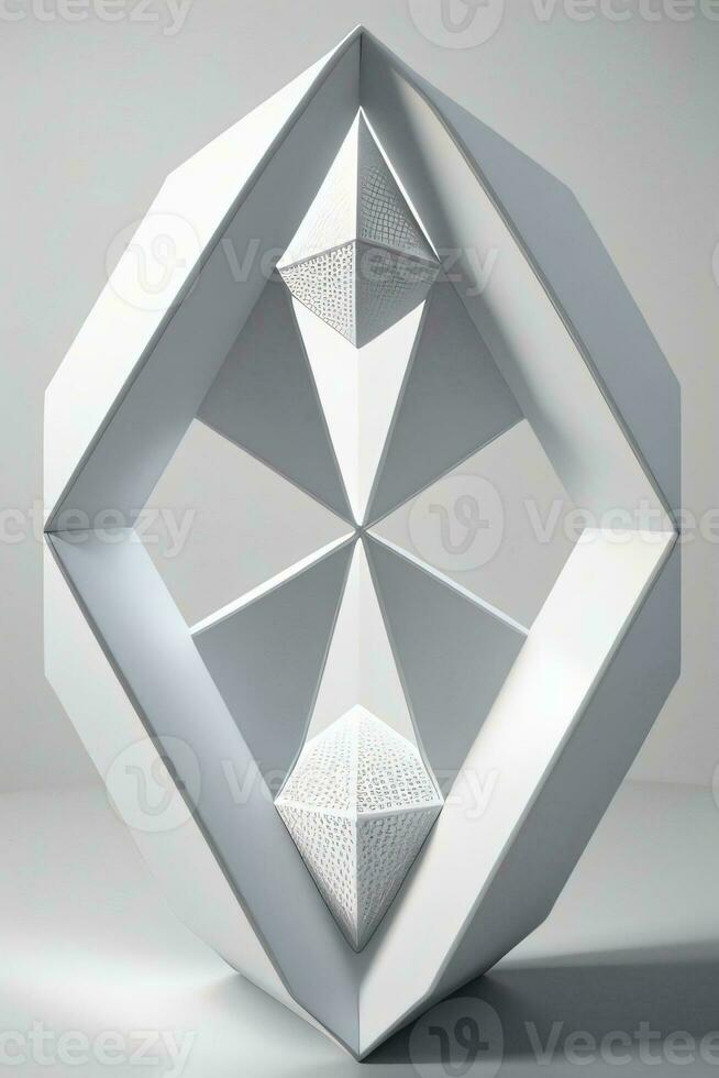 White Geometry Texture 3D Modern Background photo