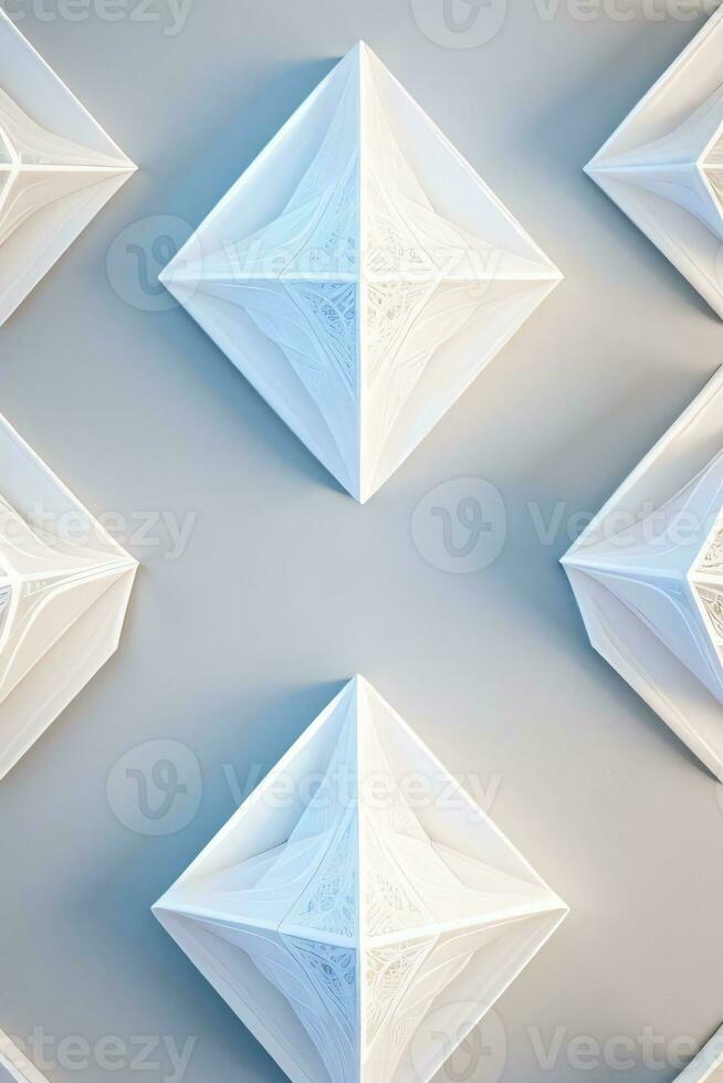 White Geometry Texture 3D Modern Background photo