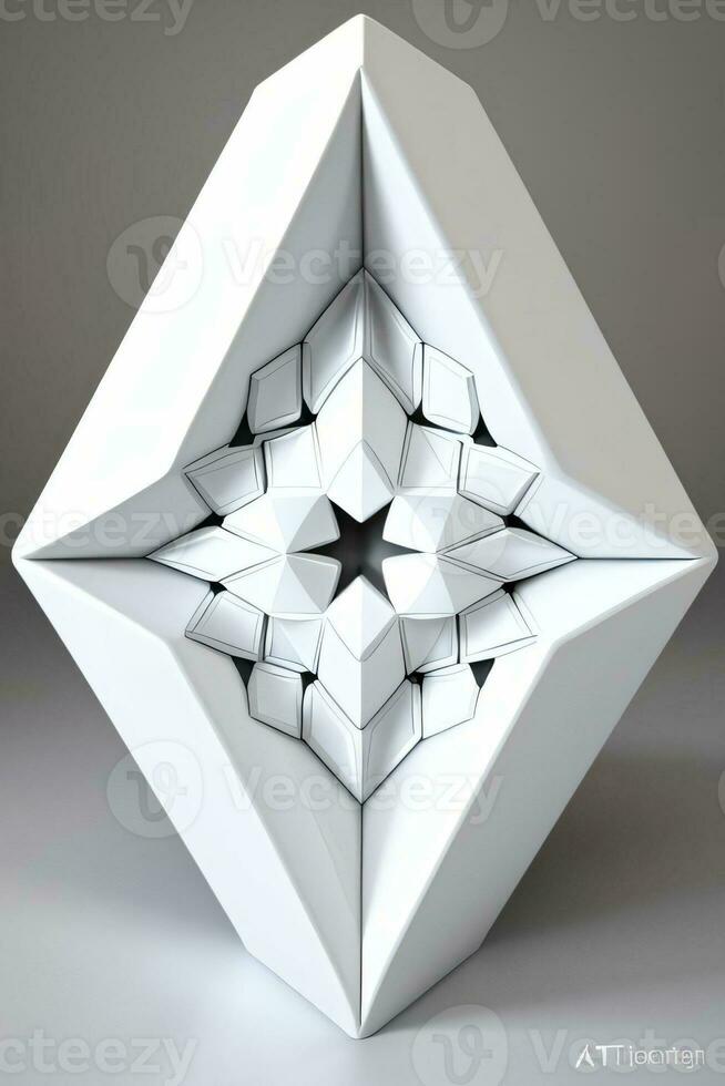 White Geometry Texture 3D Modern Background photo