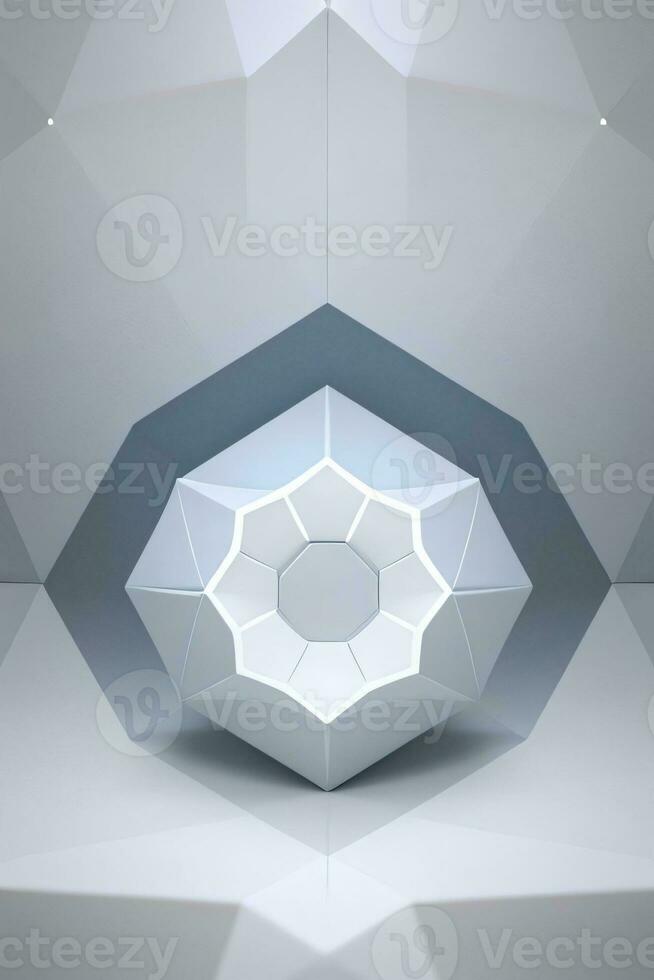 White Geometry Texture 3D Modern Background photo