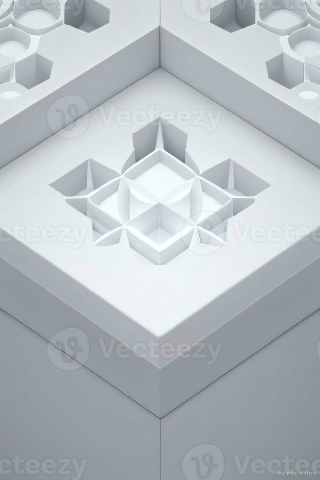 White Geometry Texture 3D Modern Background photo