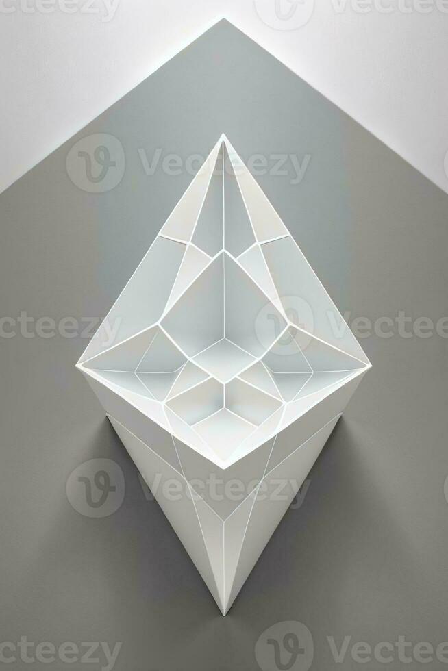 White Geometry Texture 3D Modern Background photo