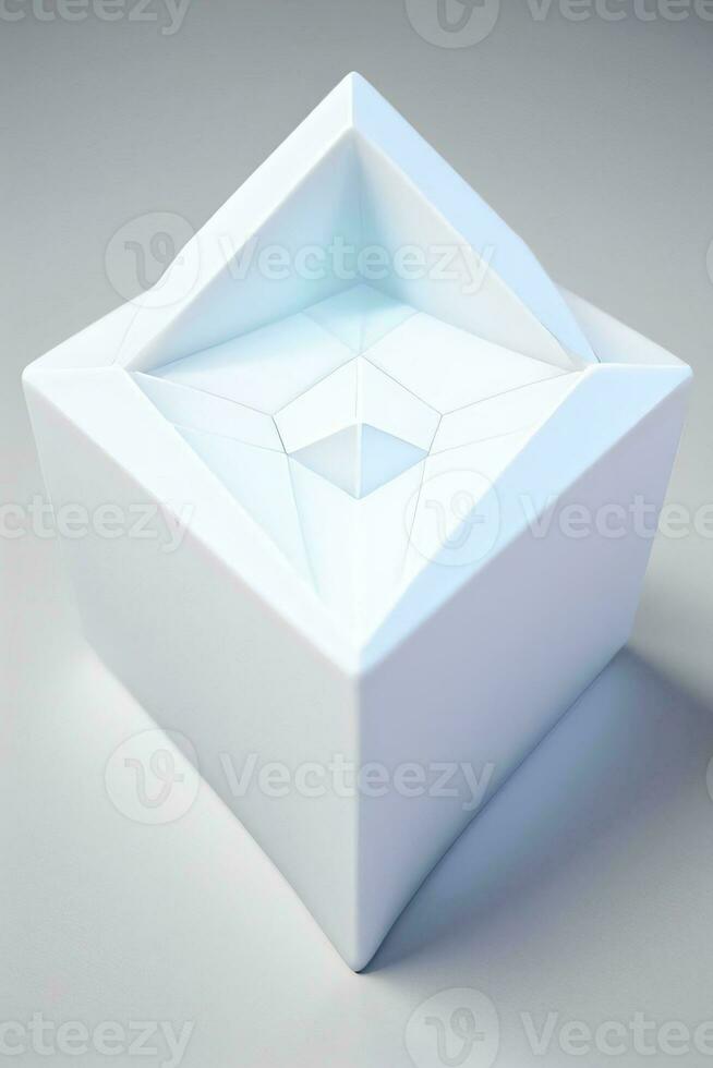 White Geometry Texture 3D Modern Background photo