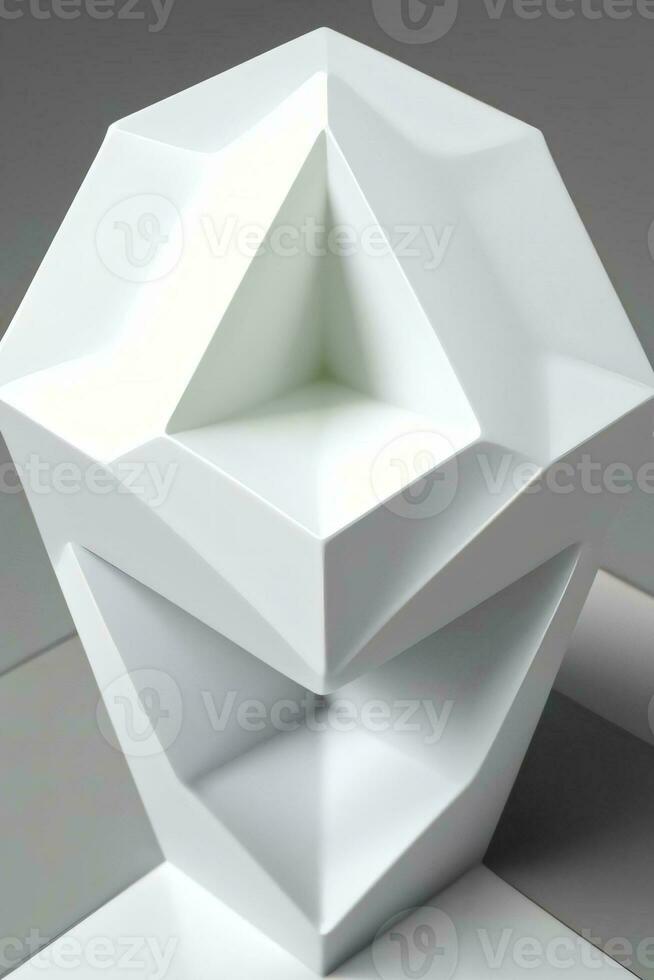 White Geometry Texture 3D Modern Background photo