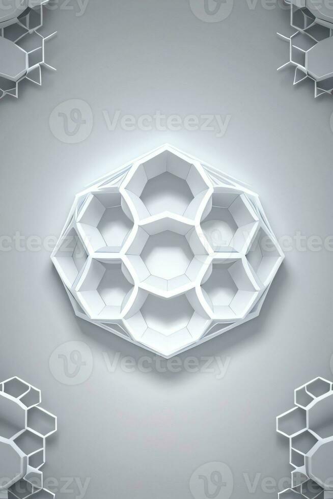 White Geometry Texture 3D Modern Background photo