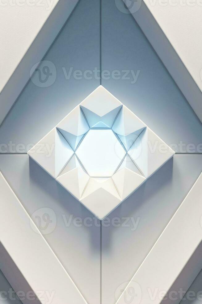 White Geometry Texture 3D Modern Background photo