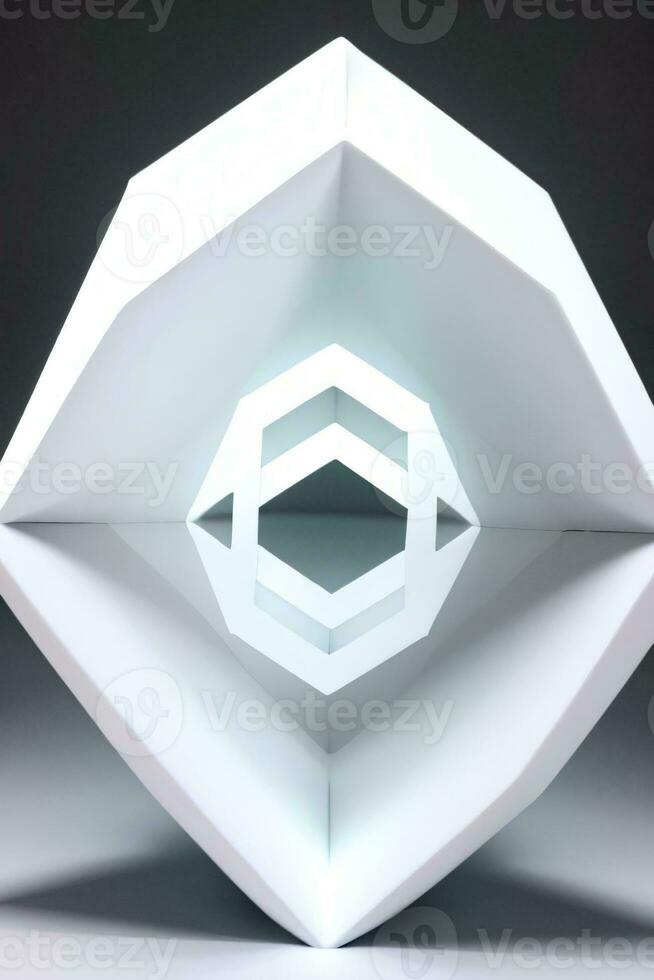 White Geometry Texture 3D Modern Background photo