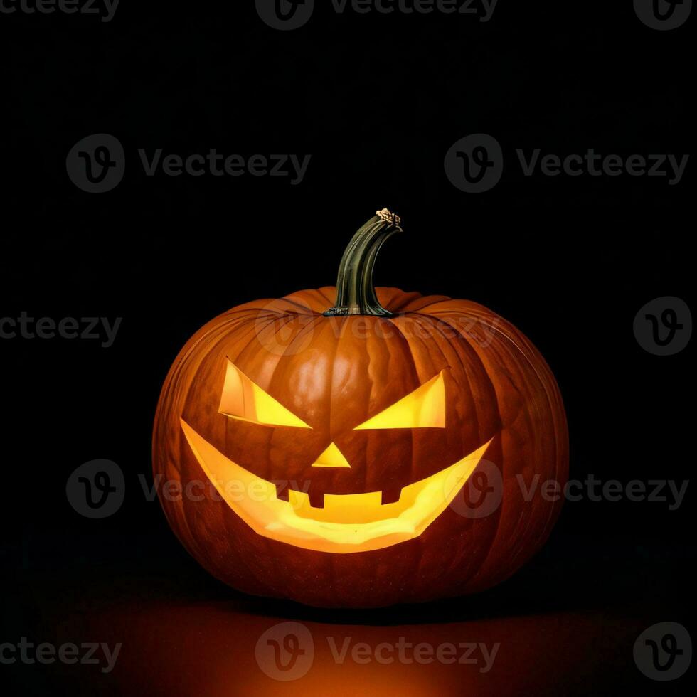 Halloween Pumpkin on the Black Background photo