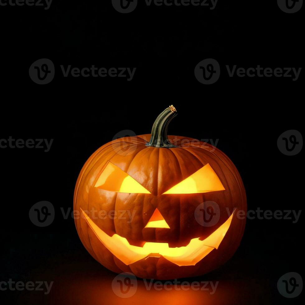 Halloween Pumpkin on the Black Background photo