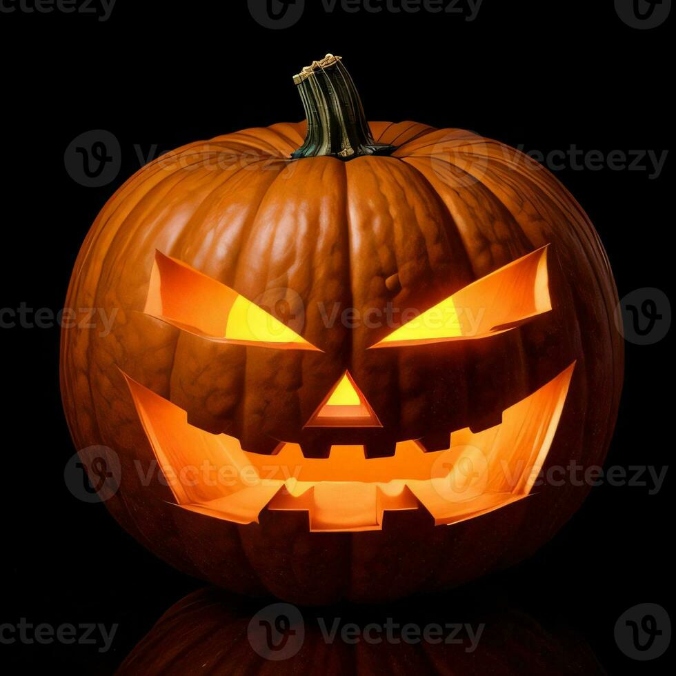 Halloween Pumpkin on the Black Background photo