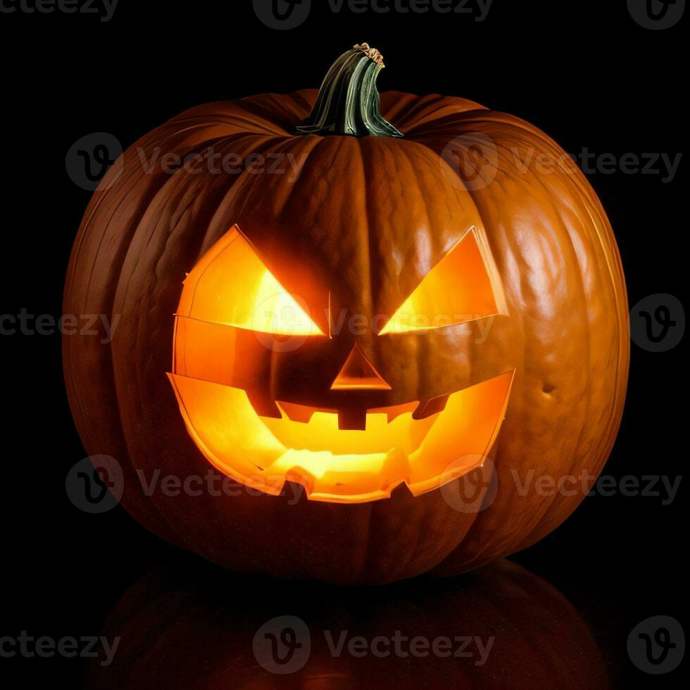 Halloween Pumpkin on the Black Background photo