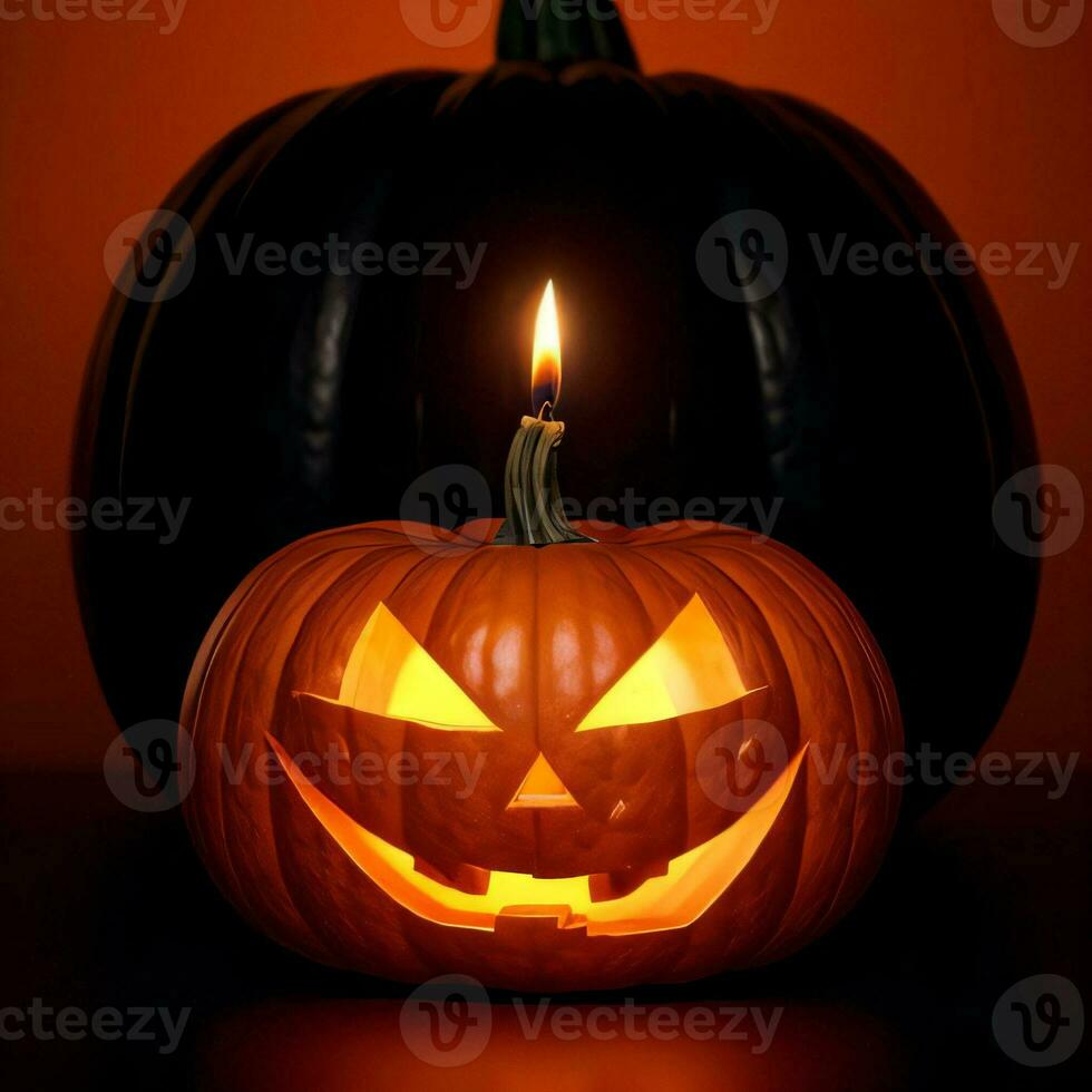 Halloween Pumpkin on the Black Background photo