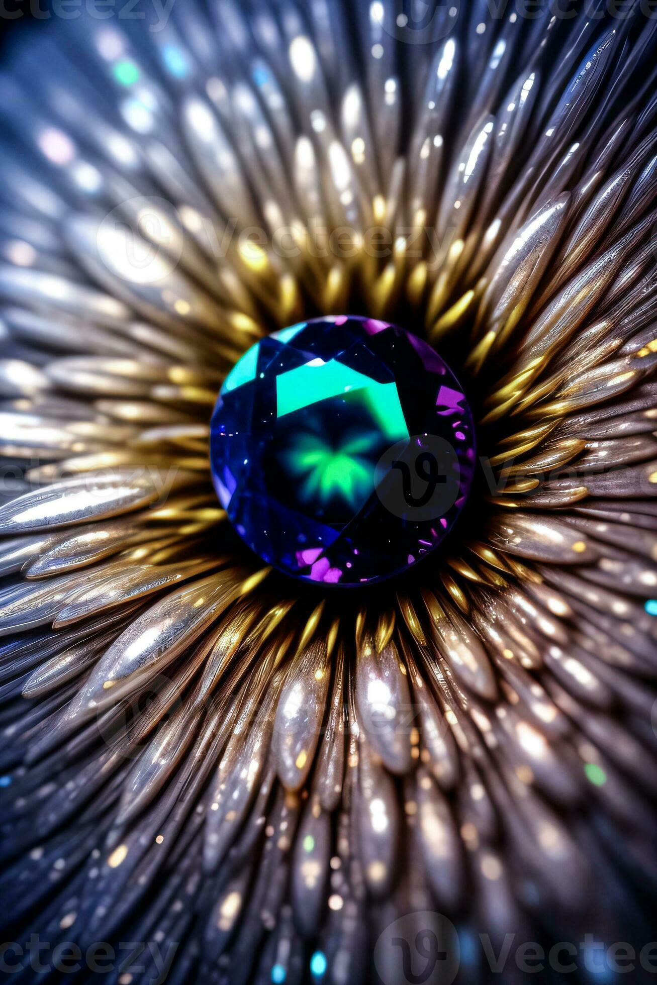 Rainbow Gem Close up Macro Shot Photo Texture Background Wallpaper