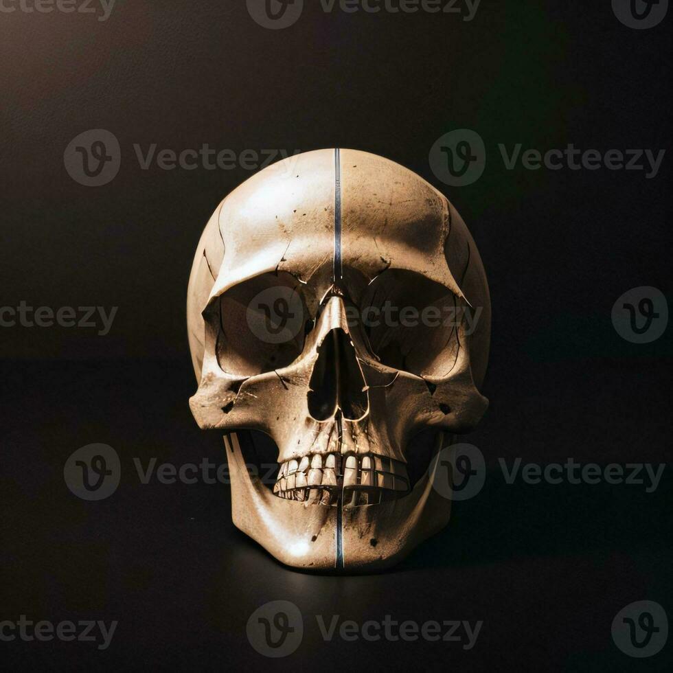 The Skull on the Black Background photo