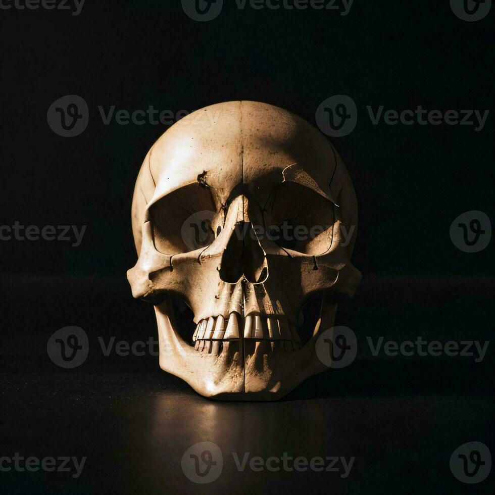 The Skull on the Black Background photo