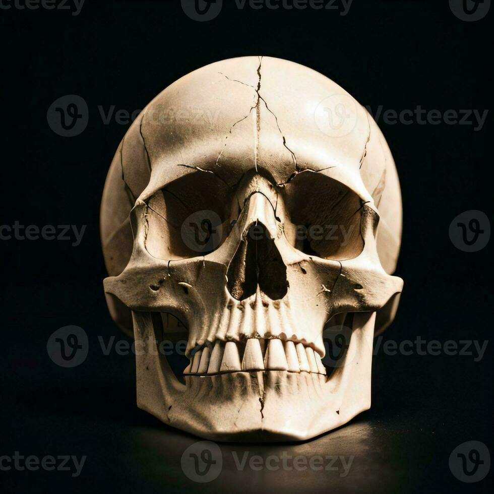 The Skull on the Black Background photo