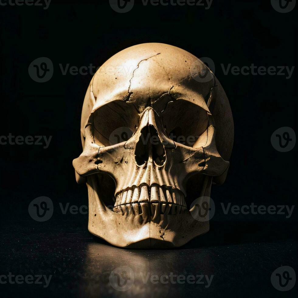 The Skull on the Black Background photo