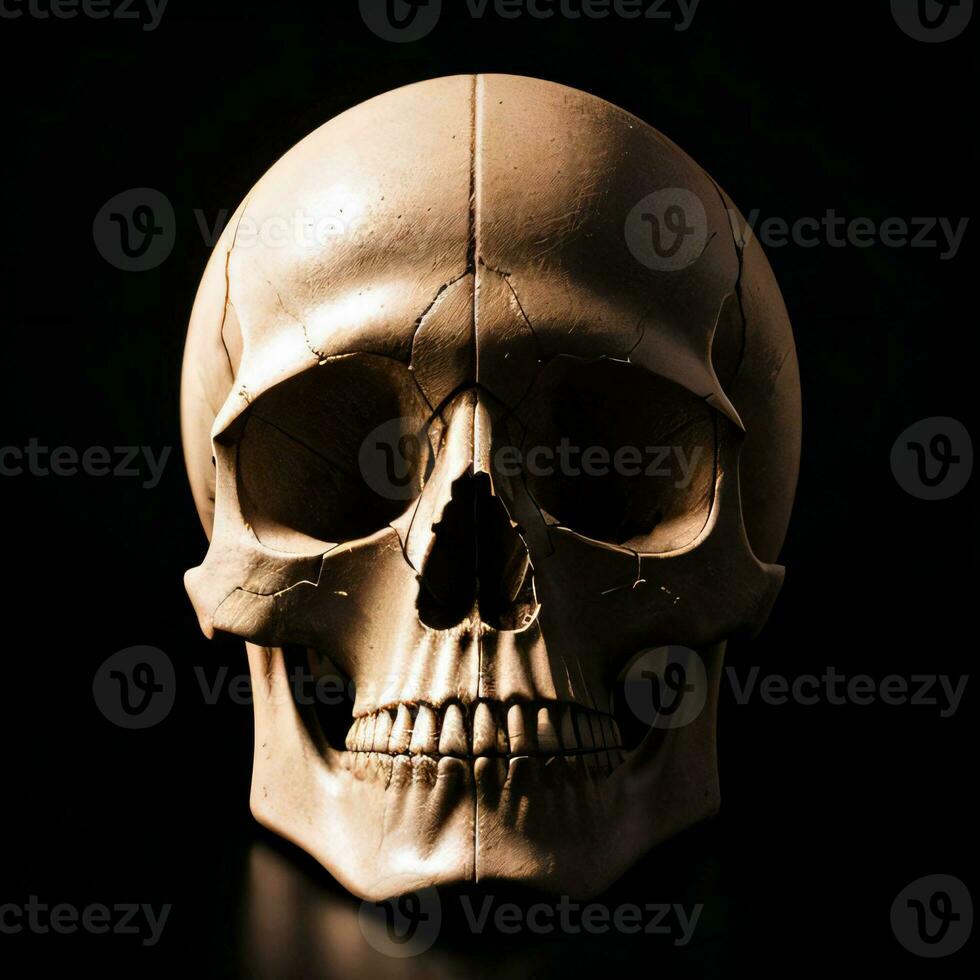 The Skull on the Black Background photo