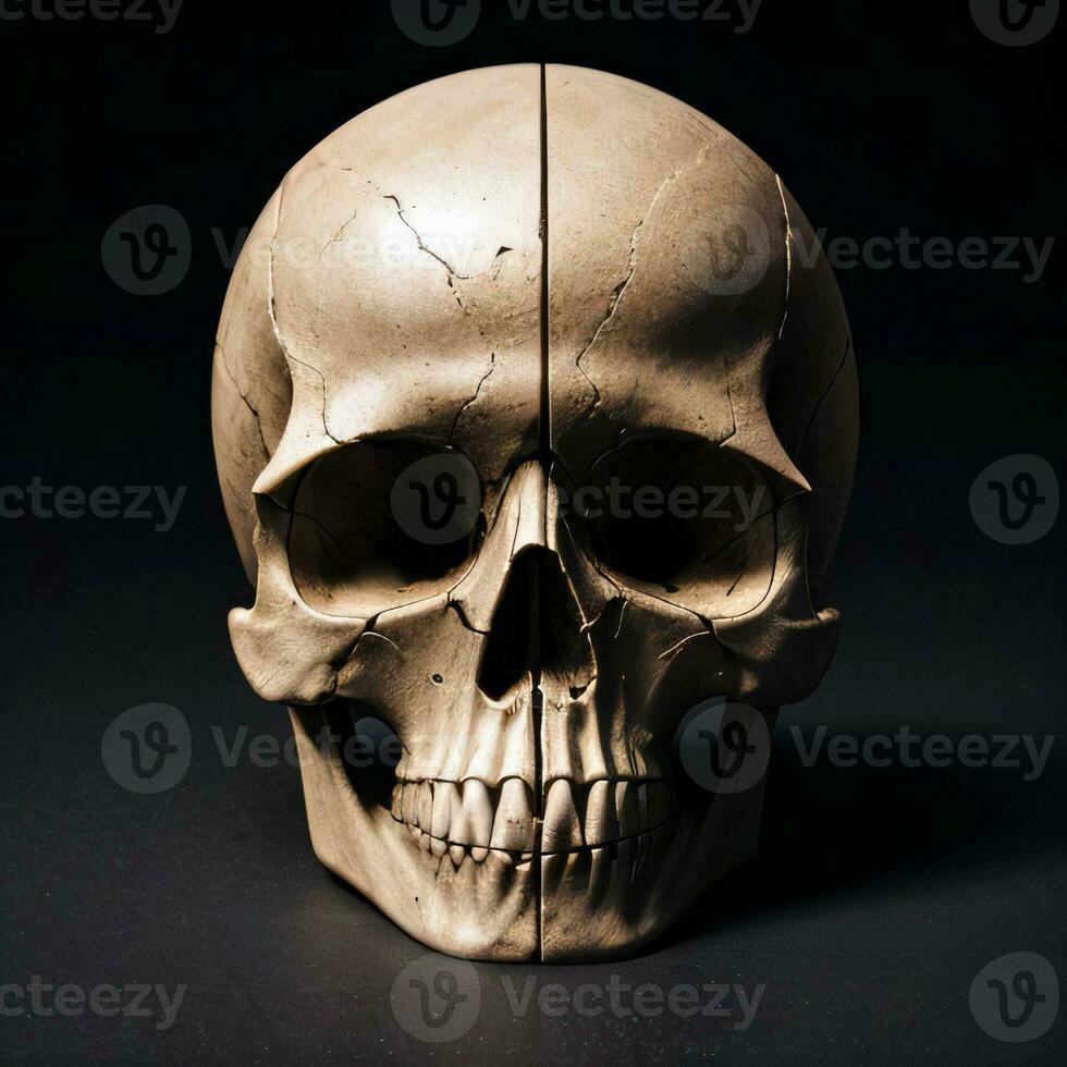 The Skull on the Black Background photo