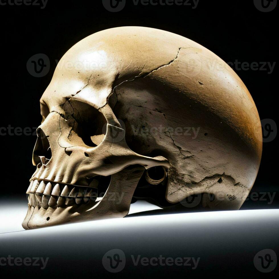 The Skull on the Black Background photo