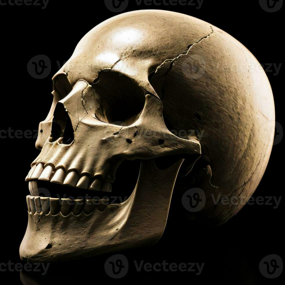 The Skull on the Black Background photo