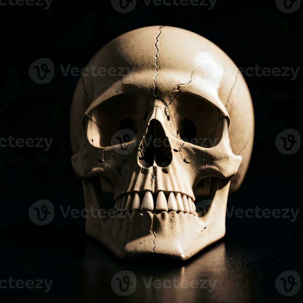 The Skull on the Black Background photo