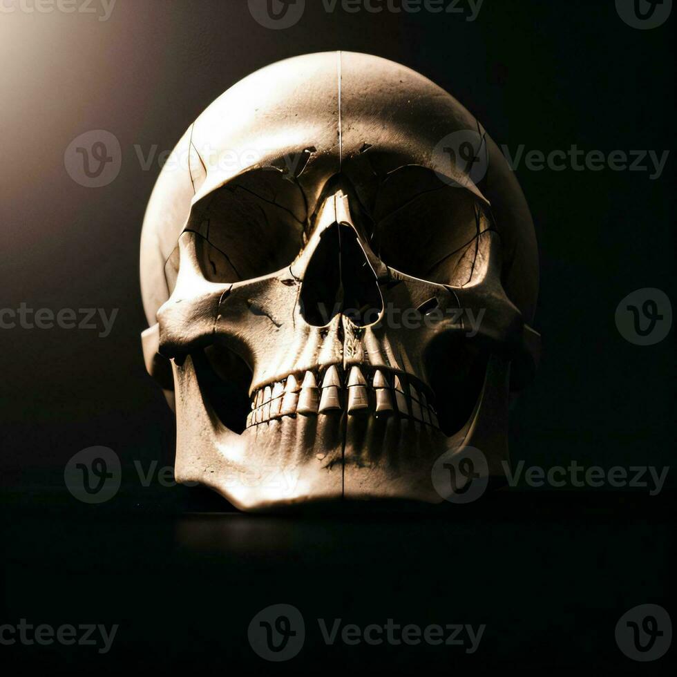 The Skull on the Black Background photo