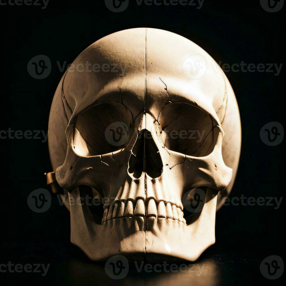 The Skull on the Black Background photo