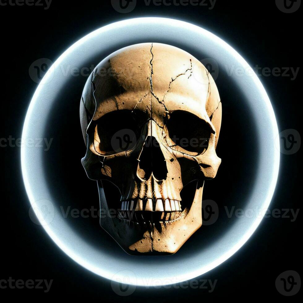 The Skull on the Black Background photo