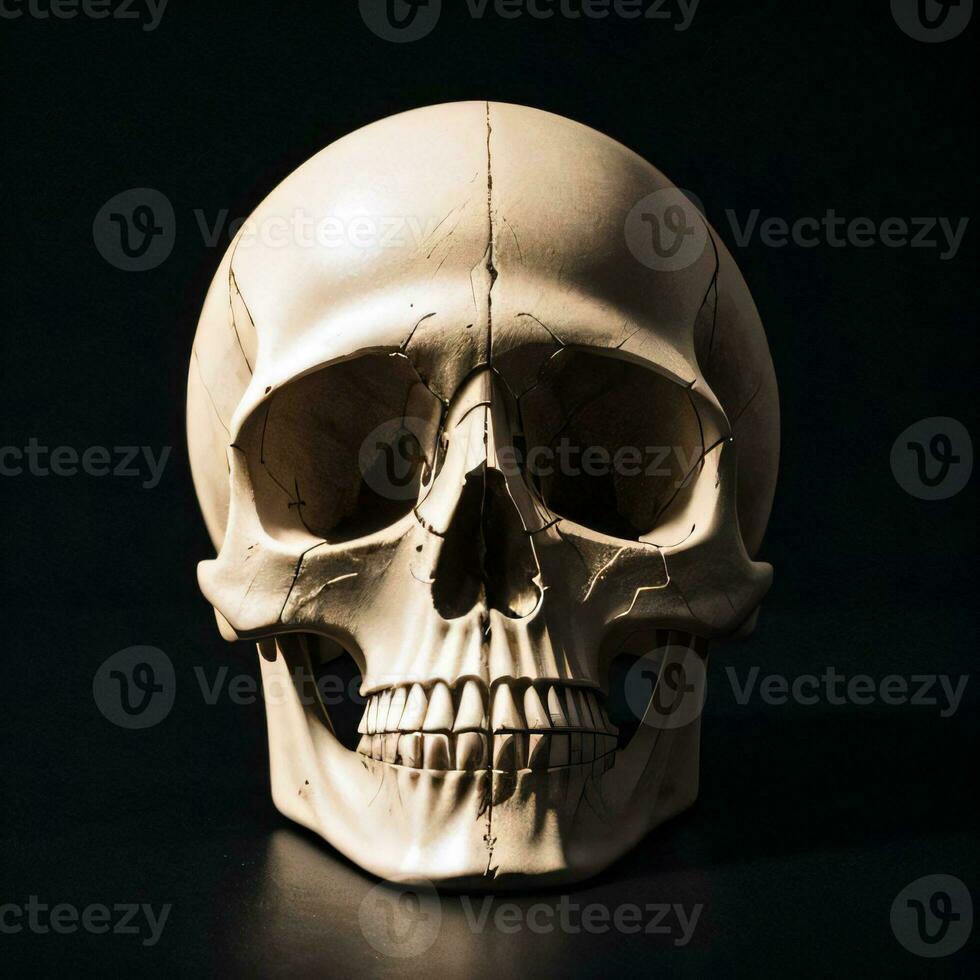 The Skull on the Black Background photo