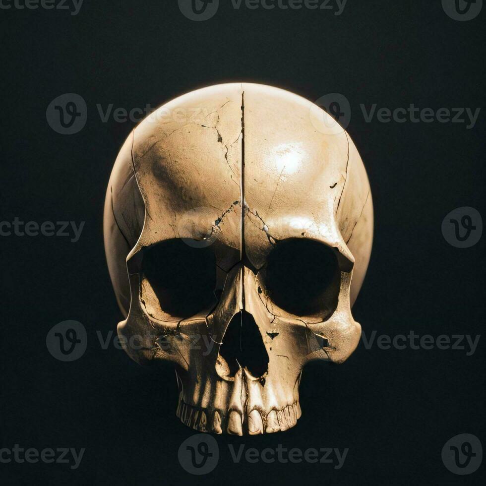 The Skull on the Black Background photo