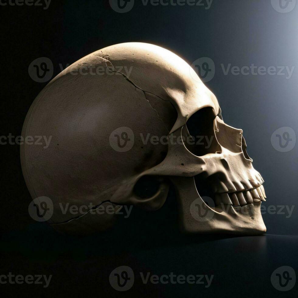 The Skull on the Black Background photo
