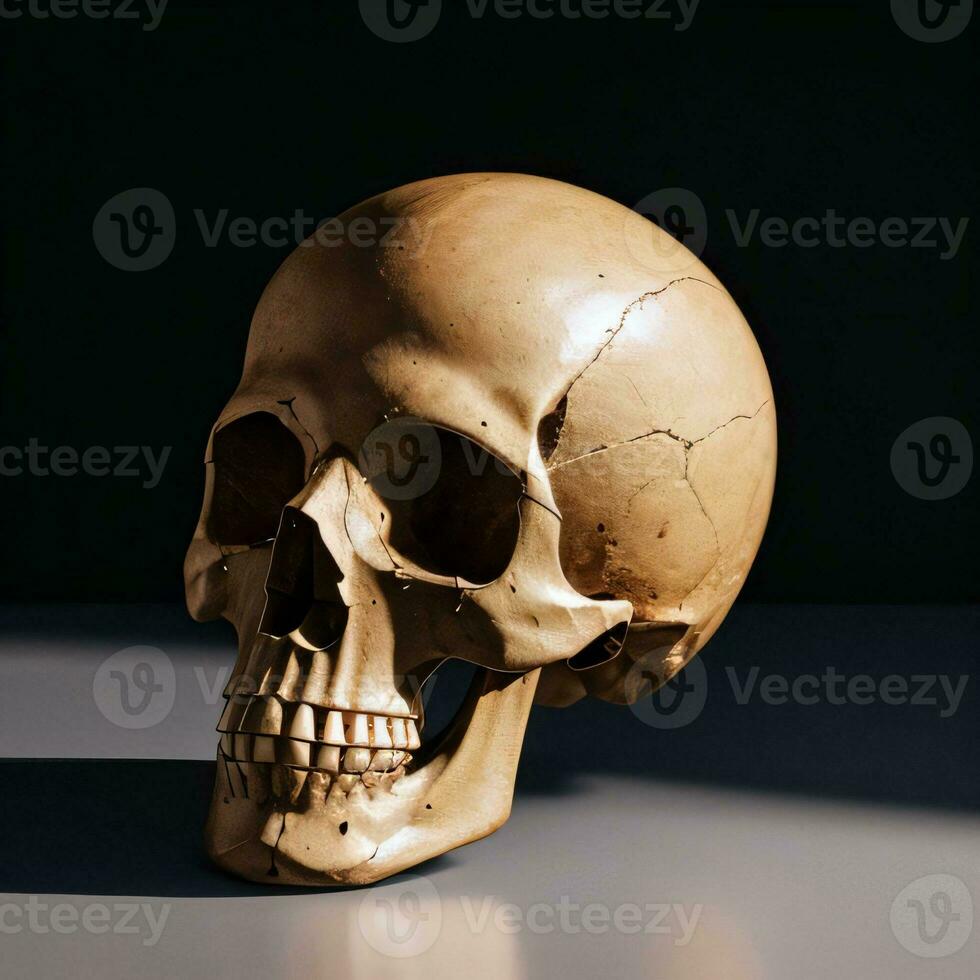 The Skull on the Black Background photo