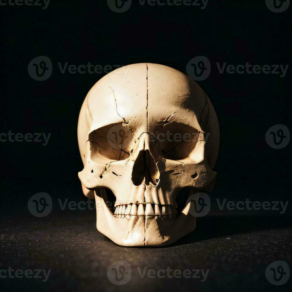 The Skull on the Black Background photo