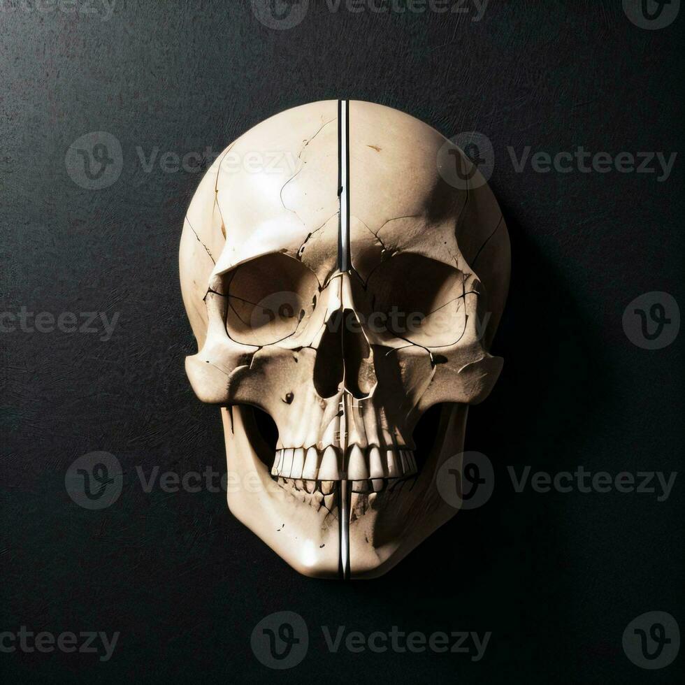 The Skull on the Black Background photo
