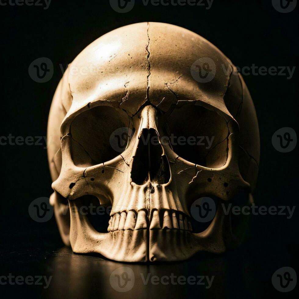 The Skull on the Black Background photo