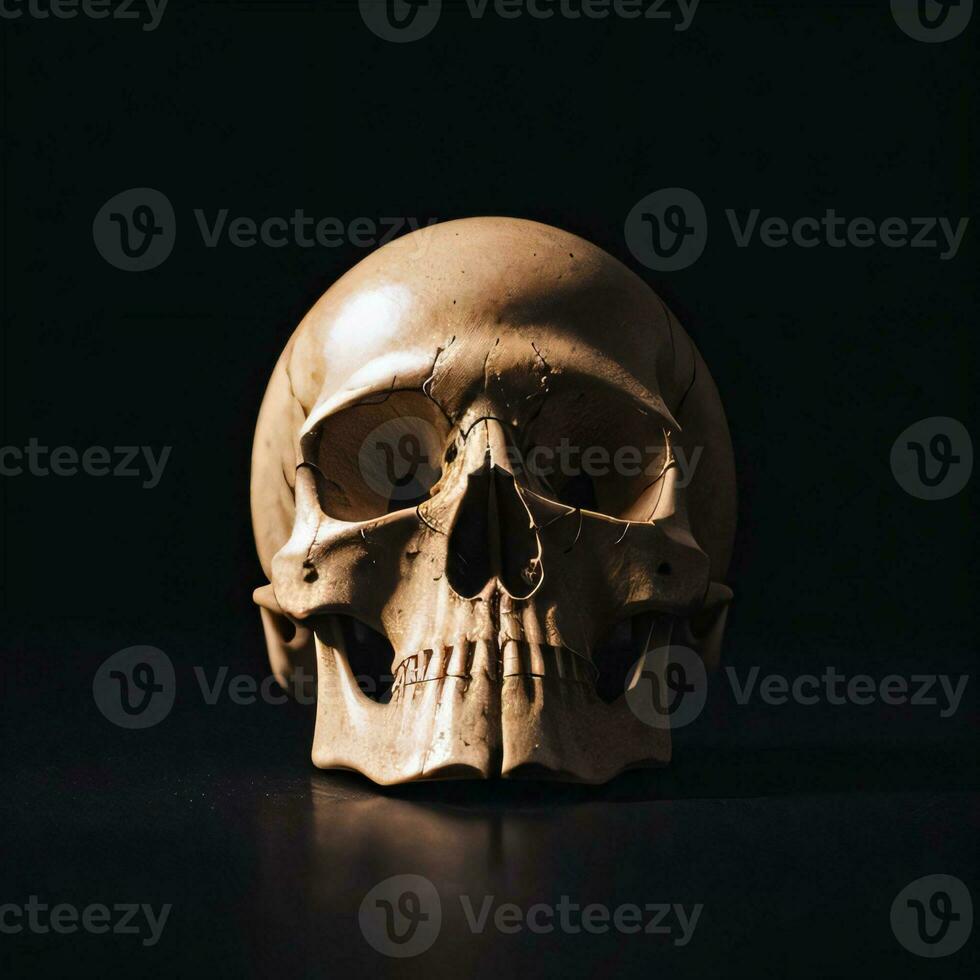 The Skull on the Black Background photo