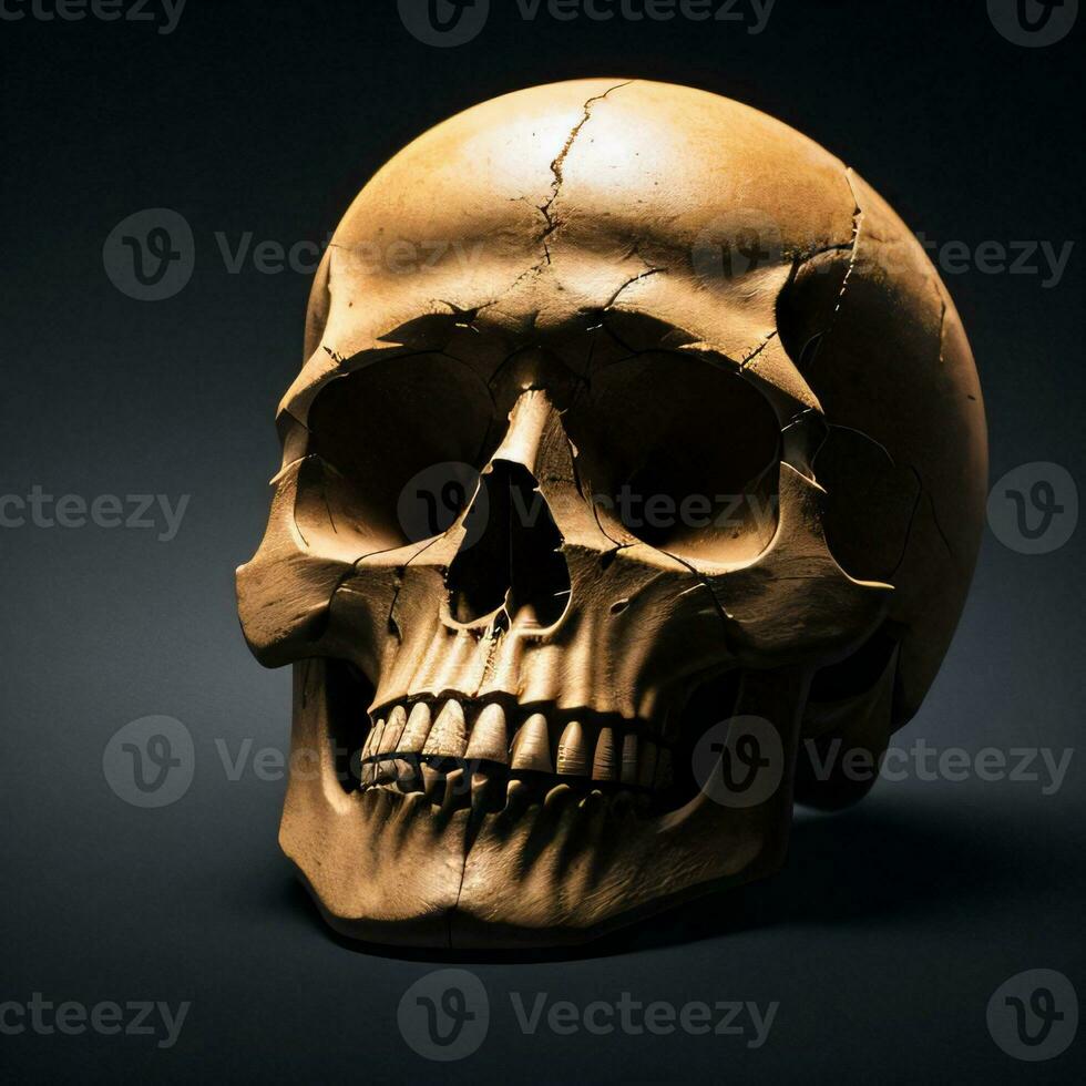 The Skull on the Black Background photo