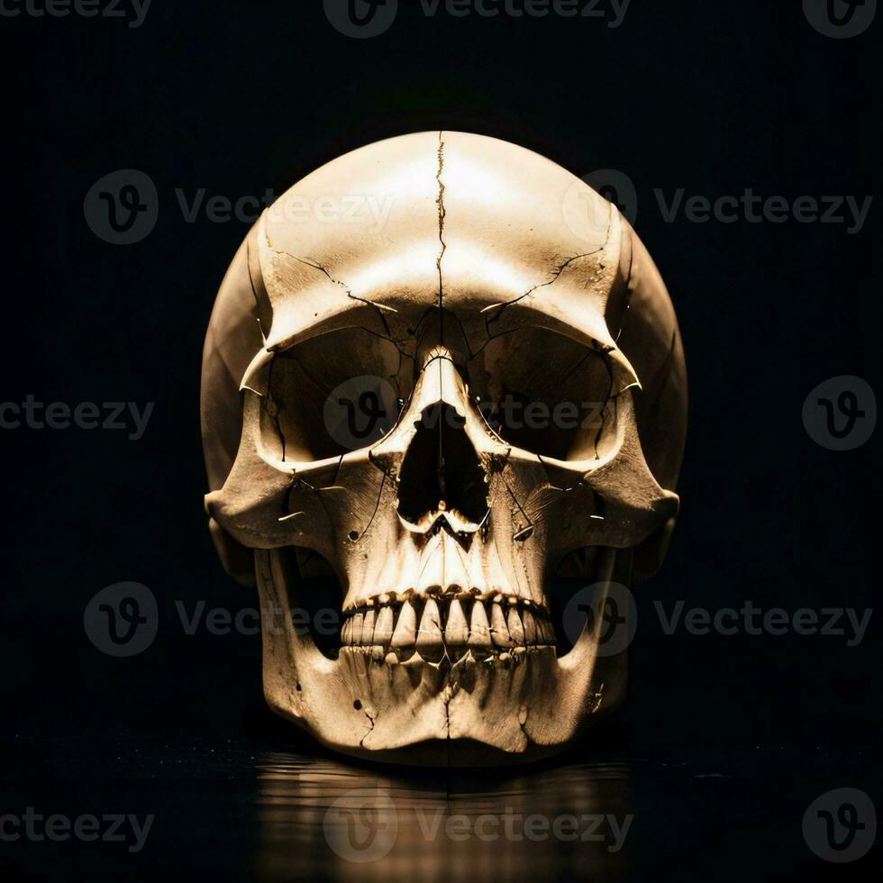 The Skull on the Black Background photo