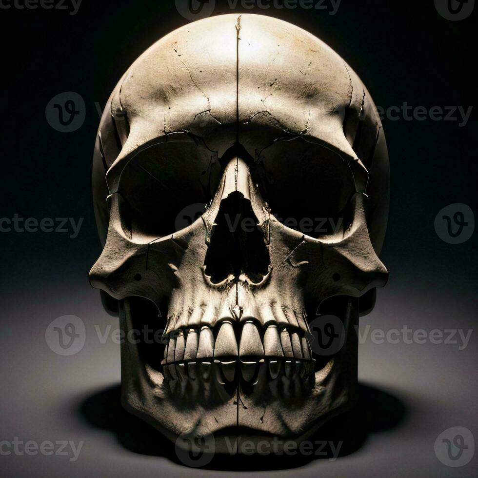 The Skull on the Black Background photo